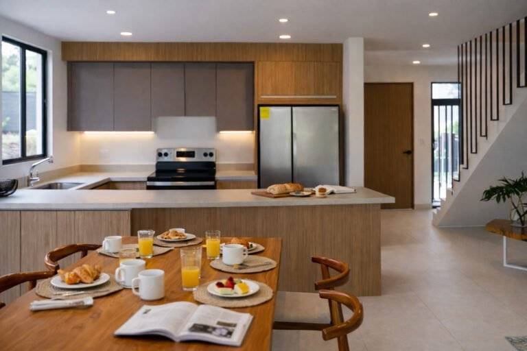 Cocina amplia con comedor servido y acabados modernos en 385 Francosta, Barreal de Heredia