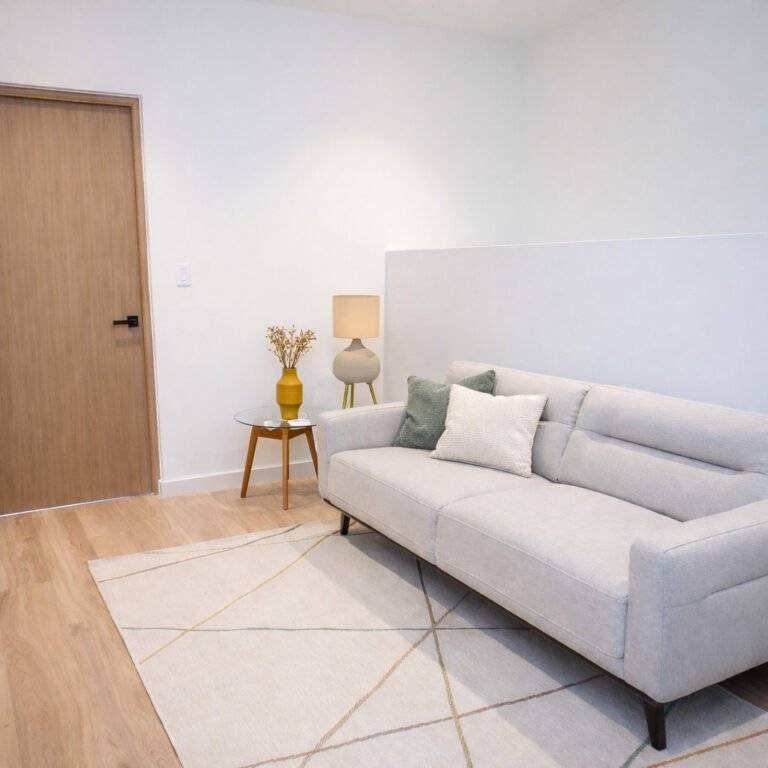 Sala de estilo contemporáneo con sofá y detalles decorativos en 385 Francosta, Barreal de Heredia